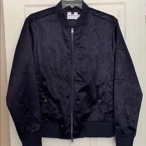 Topman blue suede bomber
